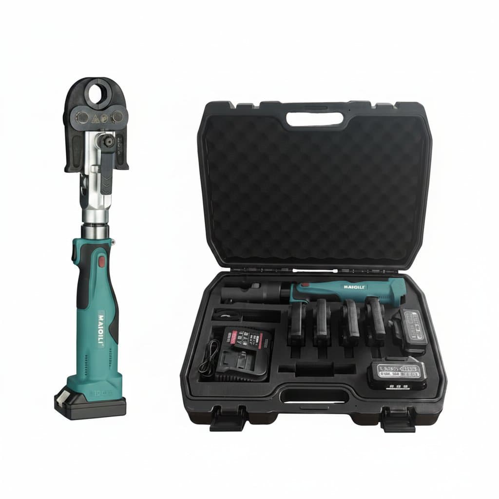 Cordless Hydraulic Crimping Tool | Rechargeable Battery Powered | Copper & Aluminum Terminals