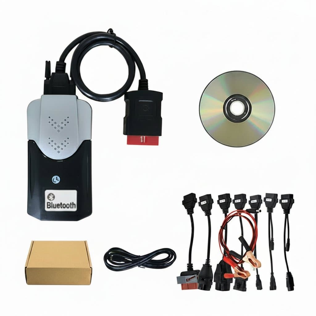 2025 New VCI 2021.11 Keygen on CD for VD/DS150E CDP with Bluetooth, compatible with TNESF DELPHIS ORPDC OBD scanners for cars and trucks.