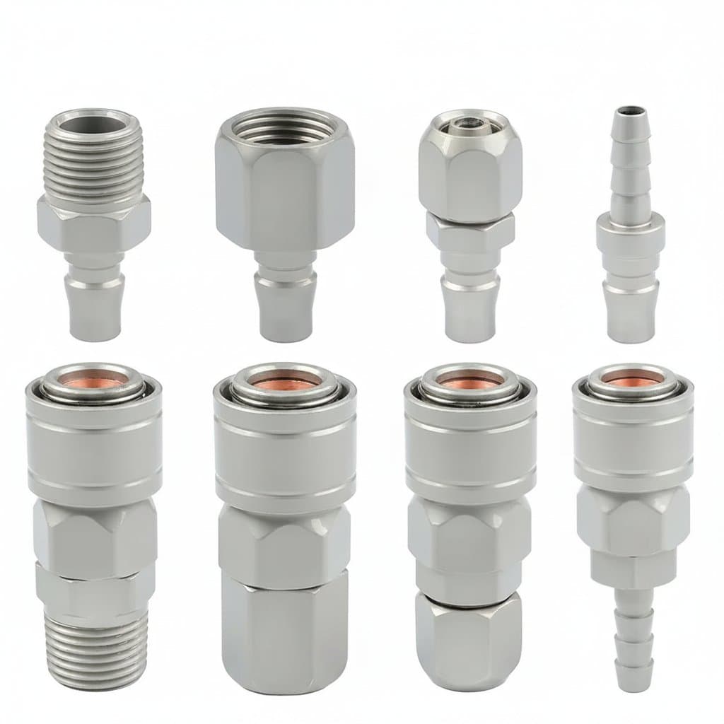 SP PP SM PM SF PF SH PH series pneumatic quick coupling connector for air compressor hoses in sizes 20, 30, and 40