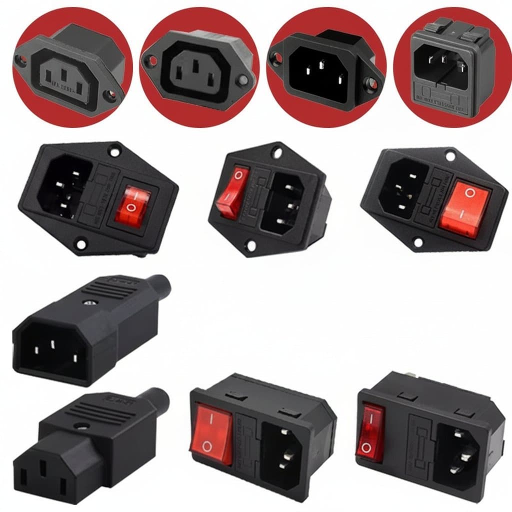 IEC C13/C14 Power Connector | 250V 10A Rewirable Inlet/Outlet with Fuse - Image 1