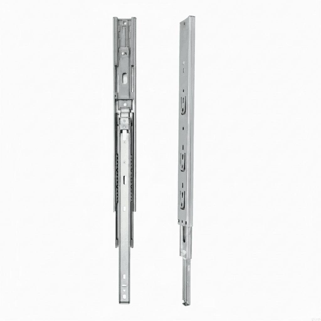 Stainless steel soft close drawer slides, a pair of heavy-duty drawer track hardware for smooth and silent cabinet operation.