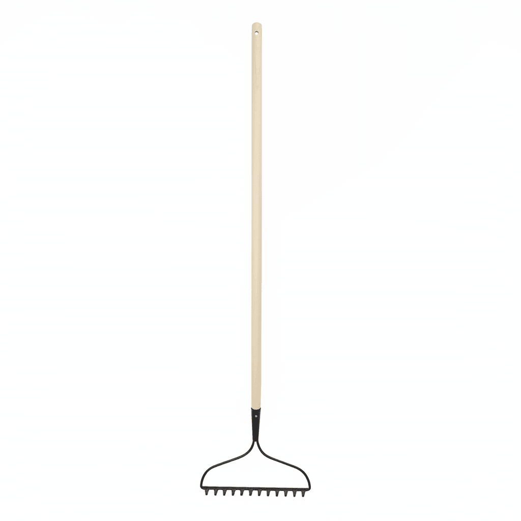 Garden Bow Rake | Curved Head & Flexible Tines | Soil Leveling & Debris Cleanup