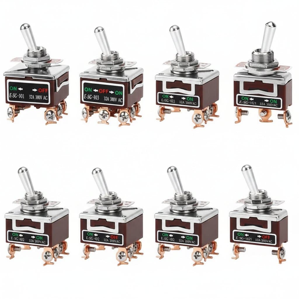 Heavy-Duty Toggle Switch | High-Current Copper Contacts | 2-12 Pin Self-Locking Rocker