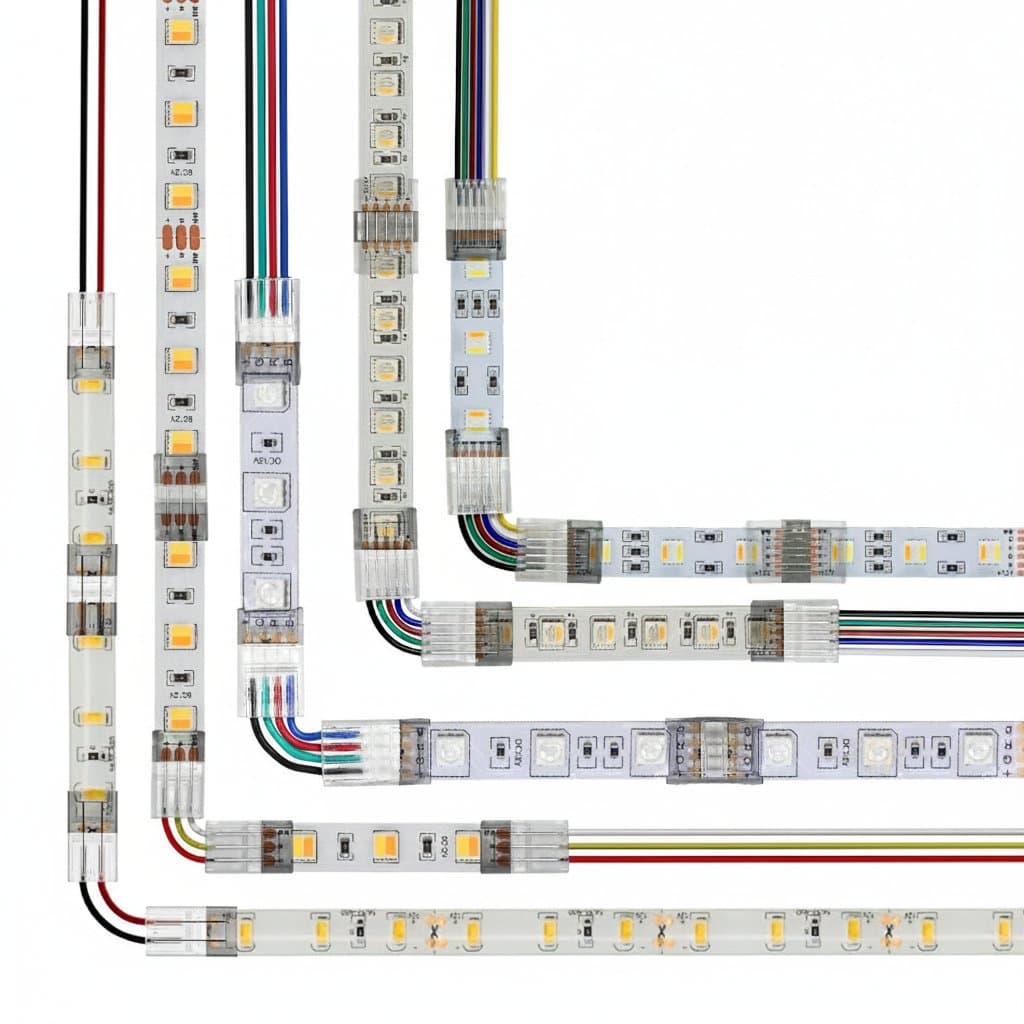 LED Strip Connectors | 8mm-12mm Quick Connect | 2-6 Pin IP65 Waterproof Extension - Image 1