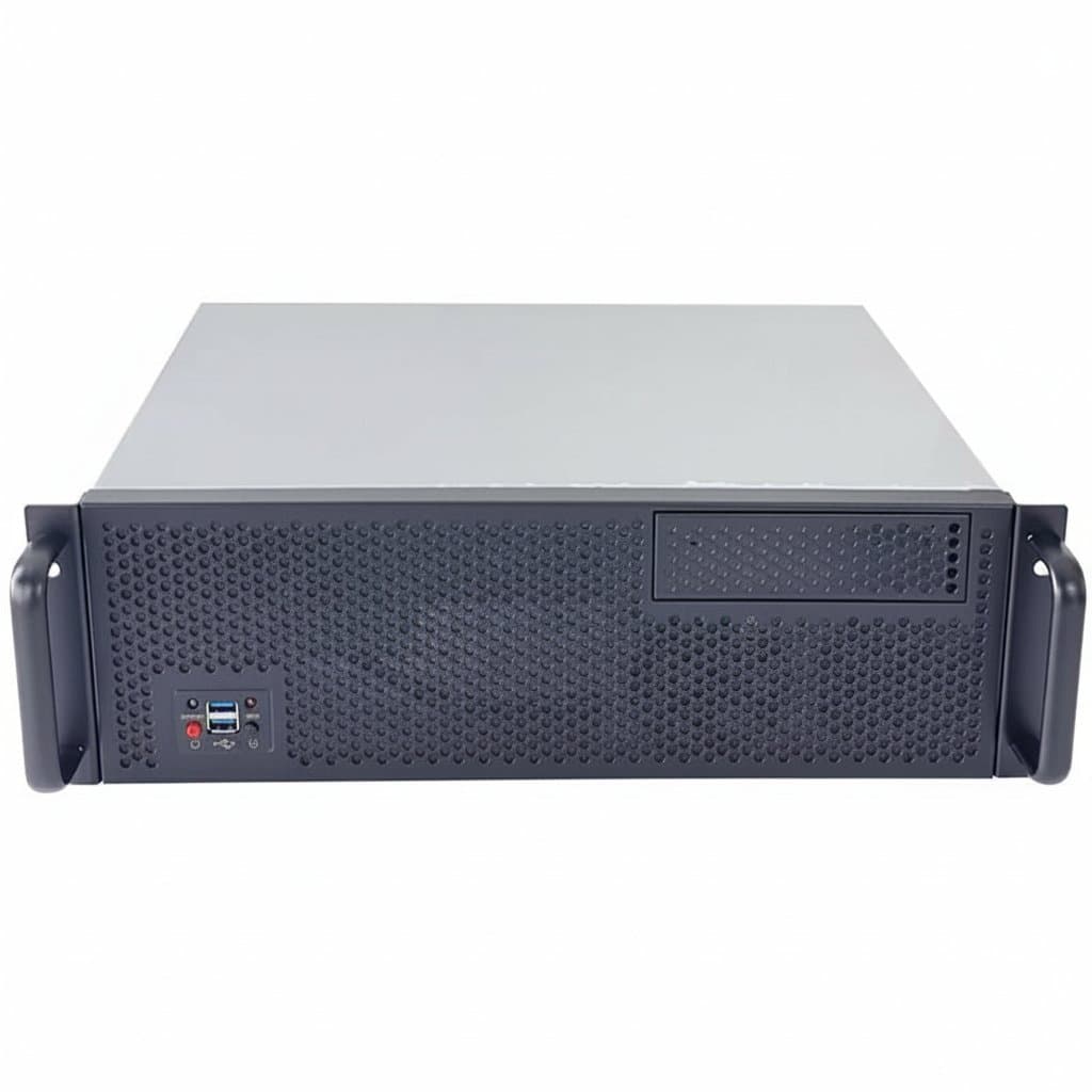 3U-300 short-depth industrial server chassis with optical drive bay, compact 30cm deep ATX workstation case for storage and organization.