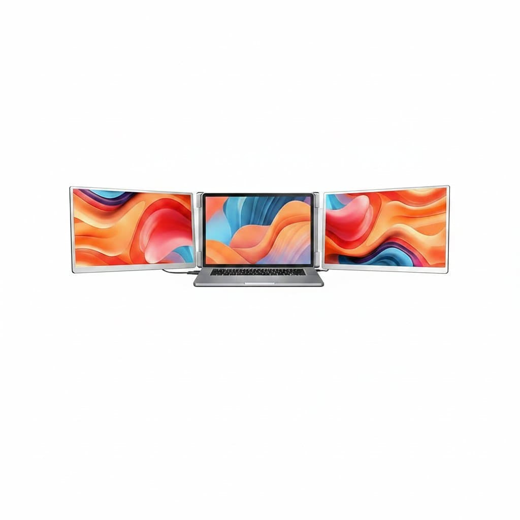 Laptop Screen Extender, a dual portable monitor setup.