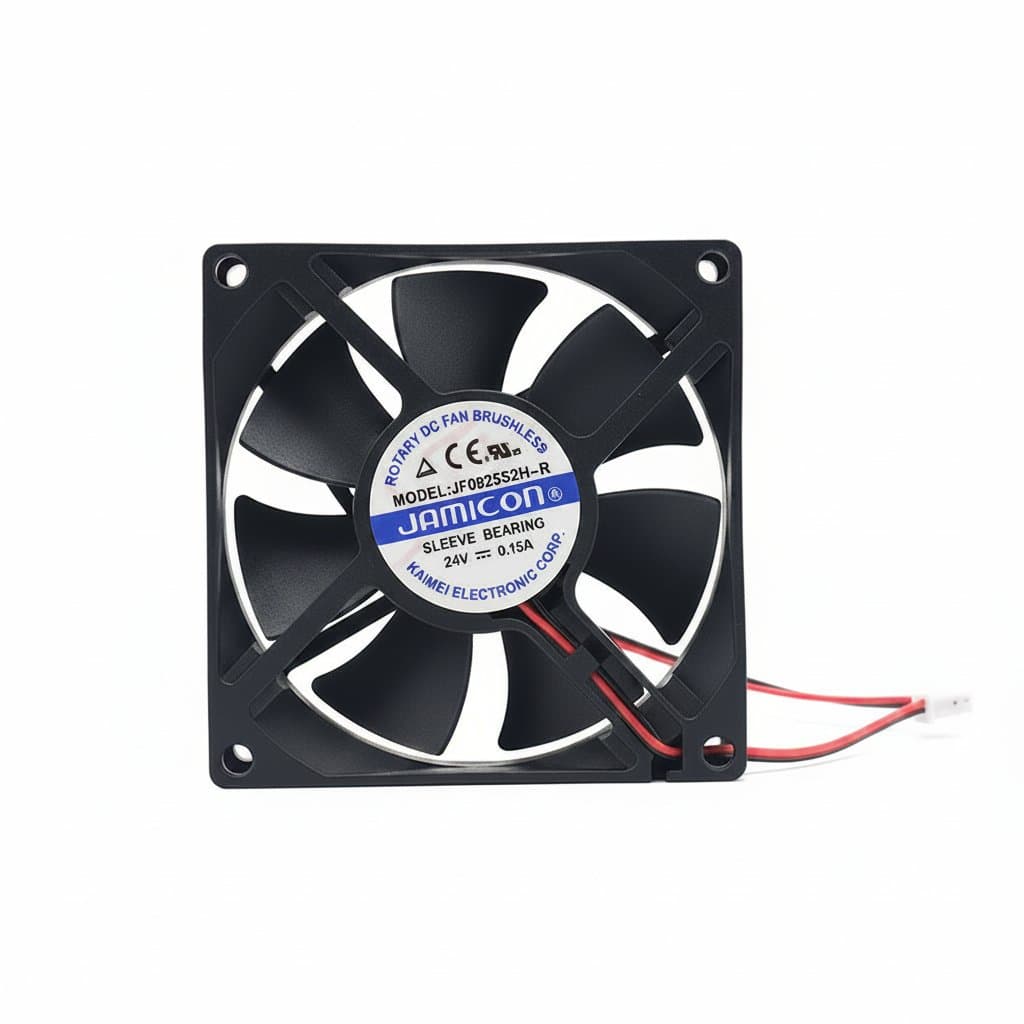 Jamicon JF0825S2H-R 80mm 24V silent cooling fan with two power lines for inverter and PC case cooling