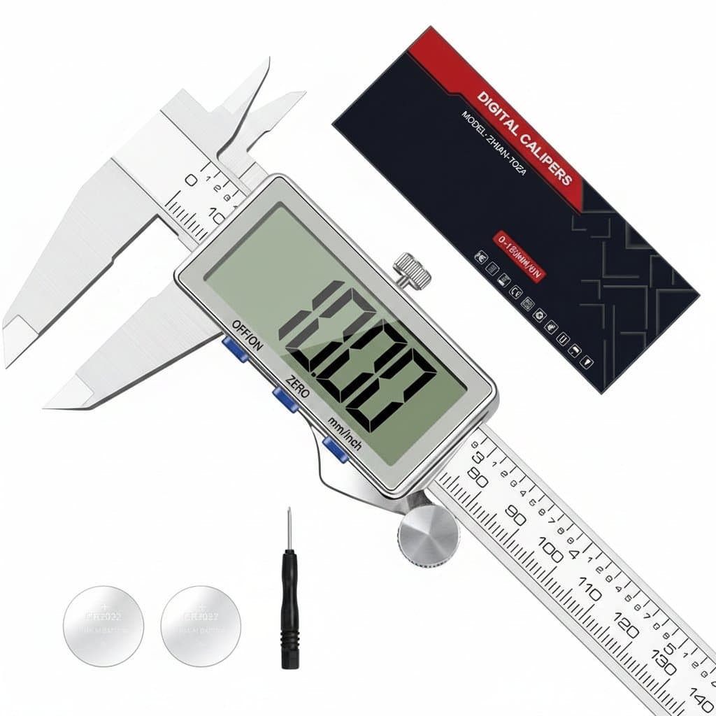 Digital Caliper | Stainless Steel 0-6 inch | Large LCD Display for Measurements