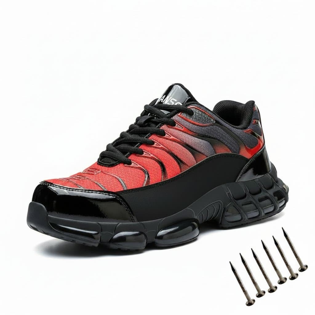 Safety Shoes for Men | Non-Slip Breathable Work Boots | Anti-Puncture Heavy-Duty Construction