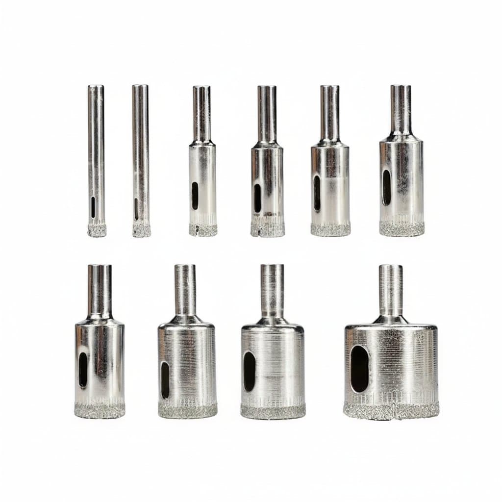 XCAN Diamond Coated Drill Bit for glass, tile, marble, and ceramic, showing the 6-30mm hole saw with premium metal core.