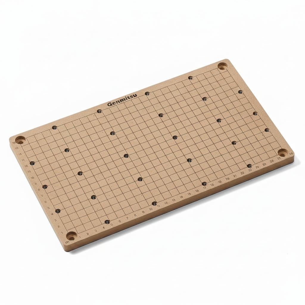 Genmitsu CNC MDF spoilboard grid for 3018-PRO and 3020-PRO MAX routers, showing precise laser-cut T-slot pattern for secure workpiece clamping.
