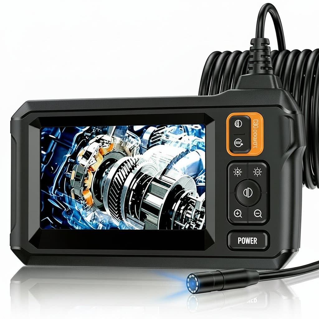 Industrial Endoscope Camera | 1080P LCD Borescope | 8mm IP67 Waterproof Inspection Camera - Professional Grade Tool