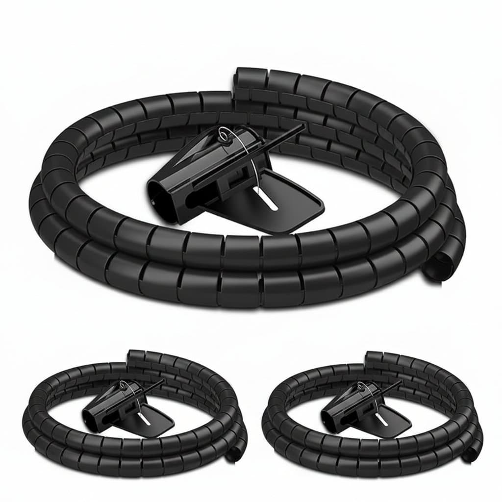 Cable Management Sleeve | 2M Spiral Wrap for Computer & Desk Wire Organization