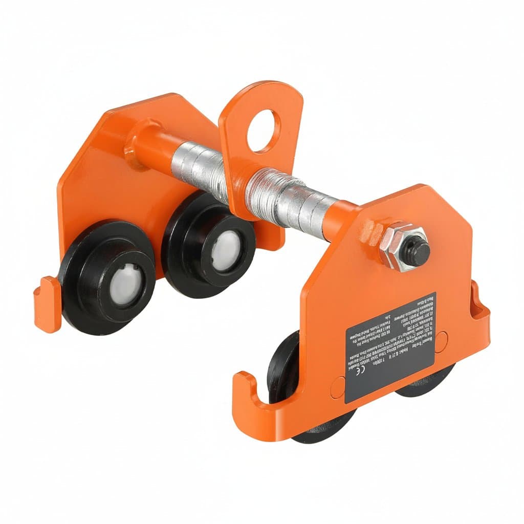 Heavy-Duty Manual Beam Trolley | 0.5-5 Ton Capacity | Adjustable Dual-Wheel I-Beam Flange