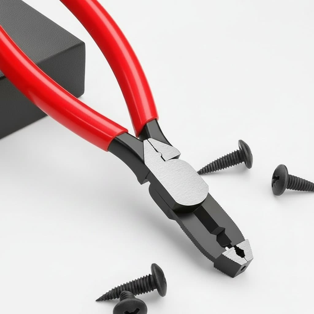 Slip-tooth screw pliers for removing stripped, rusted, or damaged screws and bolts with a secure locking jaw mechanism.