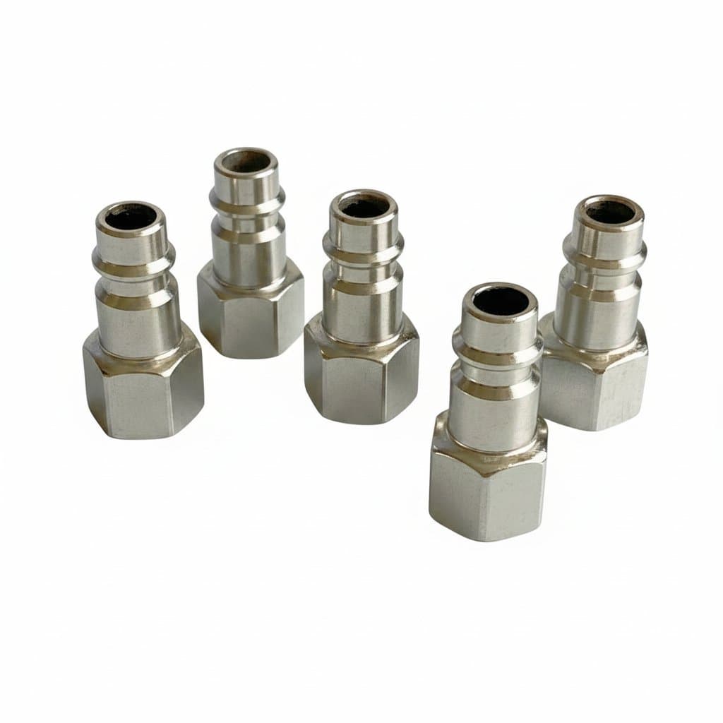 PF20 G1/4 BSP 5-piece pneumatic quick connector set with female thread for air compressor tools and guns.