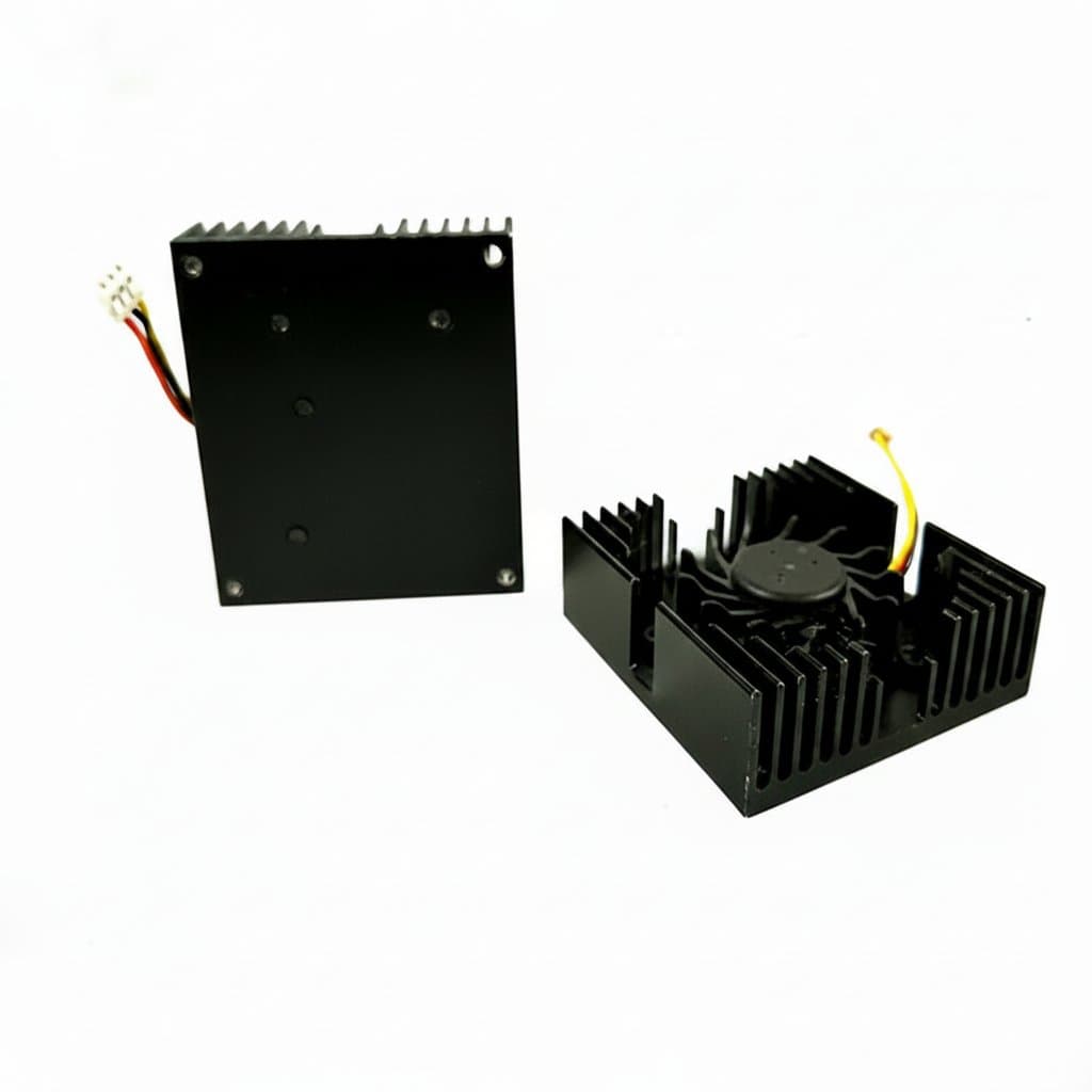 DC 5V 40mm BGA cooling fan with black heatsink and 3-pin connector for graphics card and small electronics cooling.