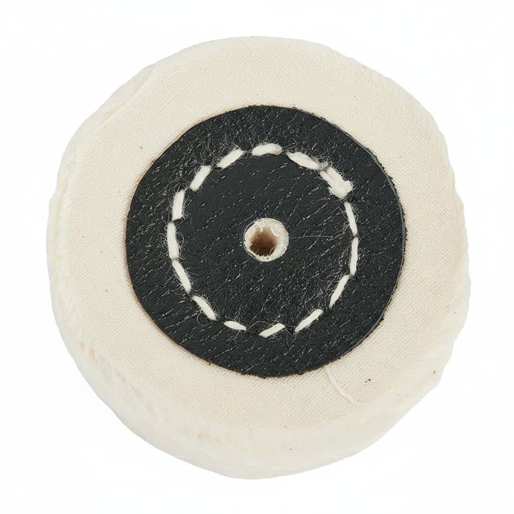 5-inch 125mm hook and loop buffing pad with M10 and M14 drill adapters for angle grinders, a self-adhesive polishing disc for rotary tools.