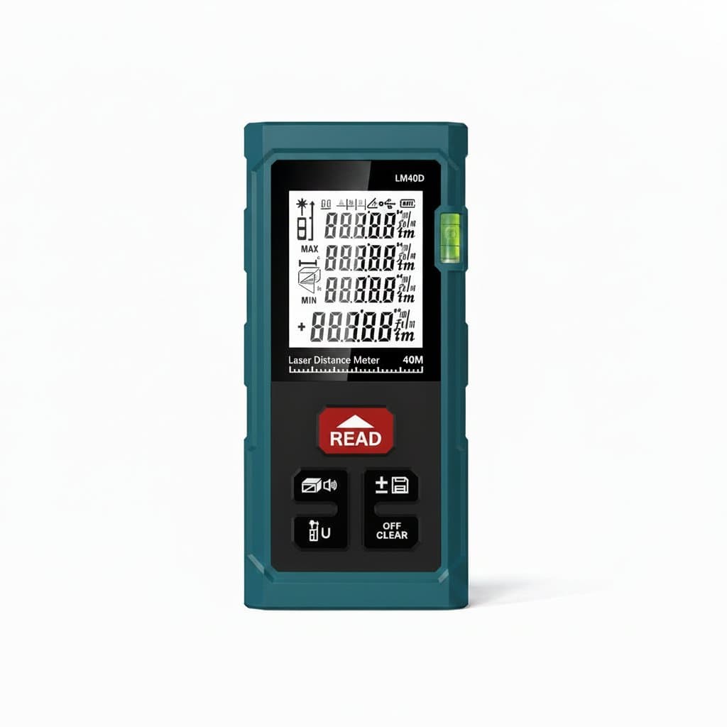 HANMATEK LM40D Laser Measure, front view.