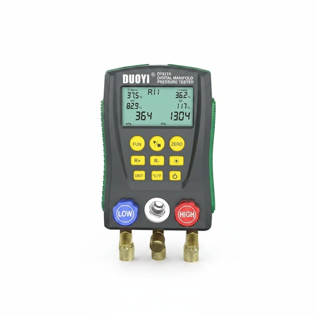 Digital Refrigeration Gauge | HVAC Vacuum Pressure & Temperature Test Kit | Multi-function