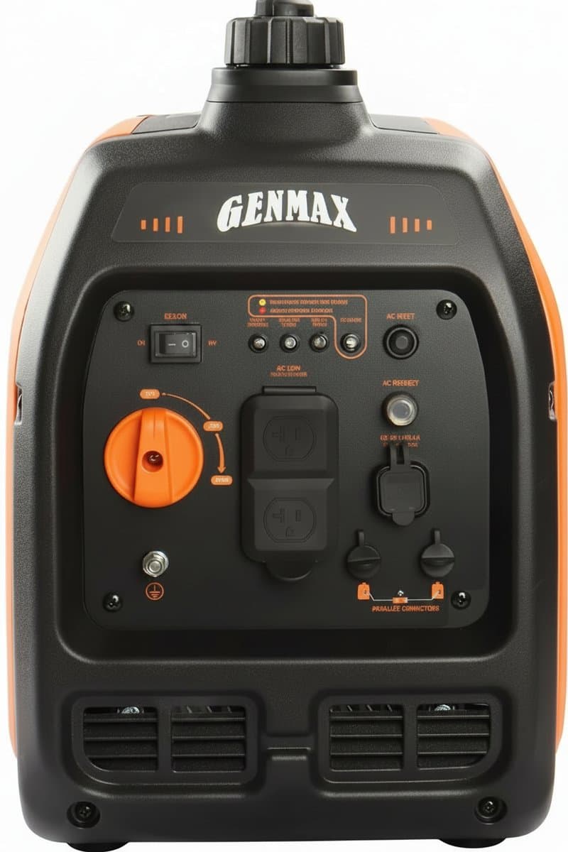 Portable Inverter Generator 2200W, ultra quiet and lightweight design with digital display and eco mode for home backup and camping.