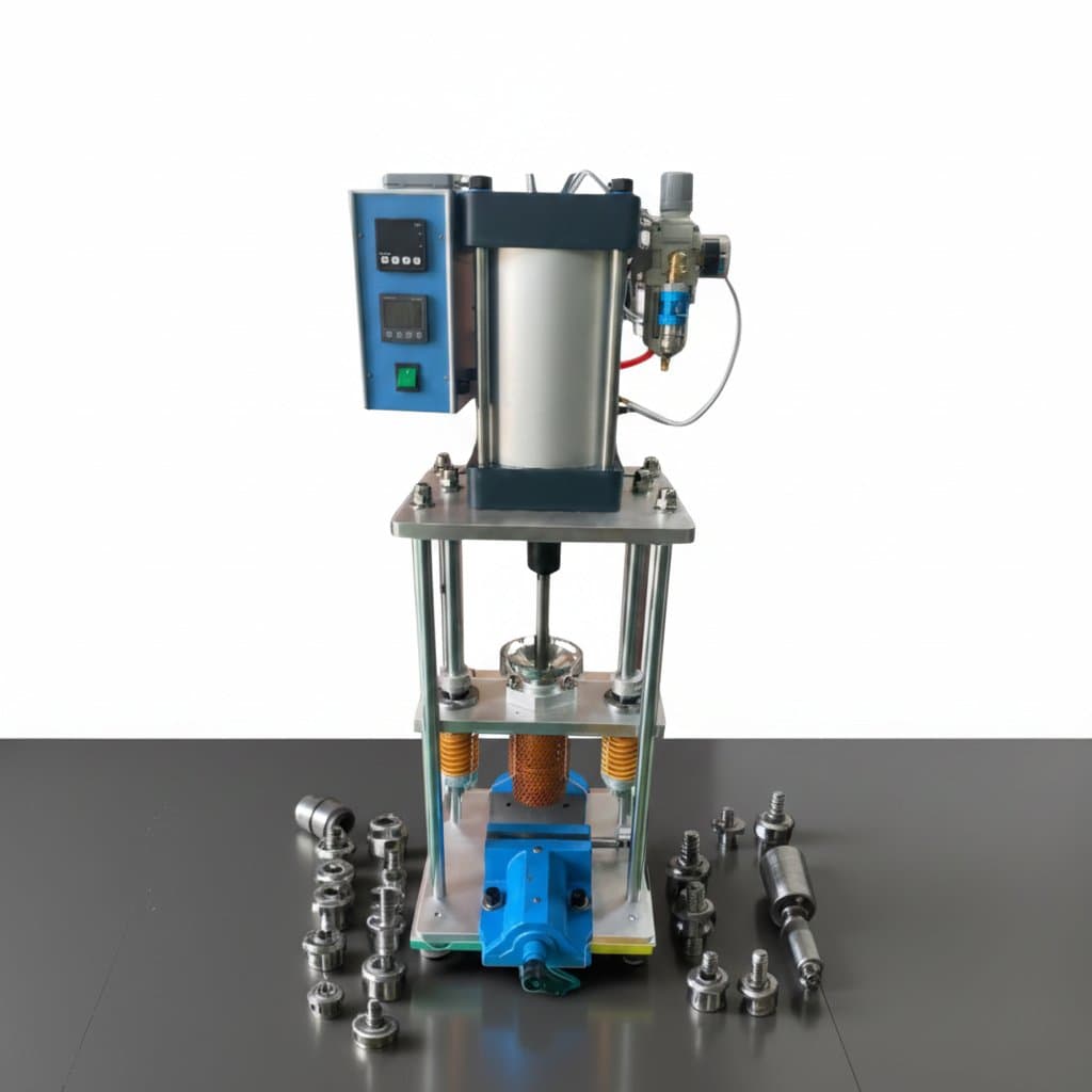 20g/60g Benchtop Injection Molding Machine for polymer plastic, molding USB plugs and small toy parts in laboratory or workshop settings.