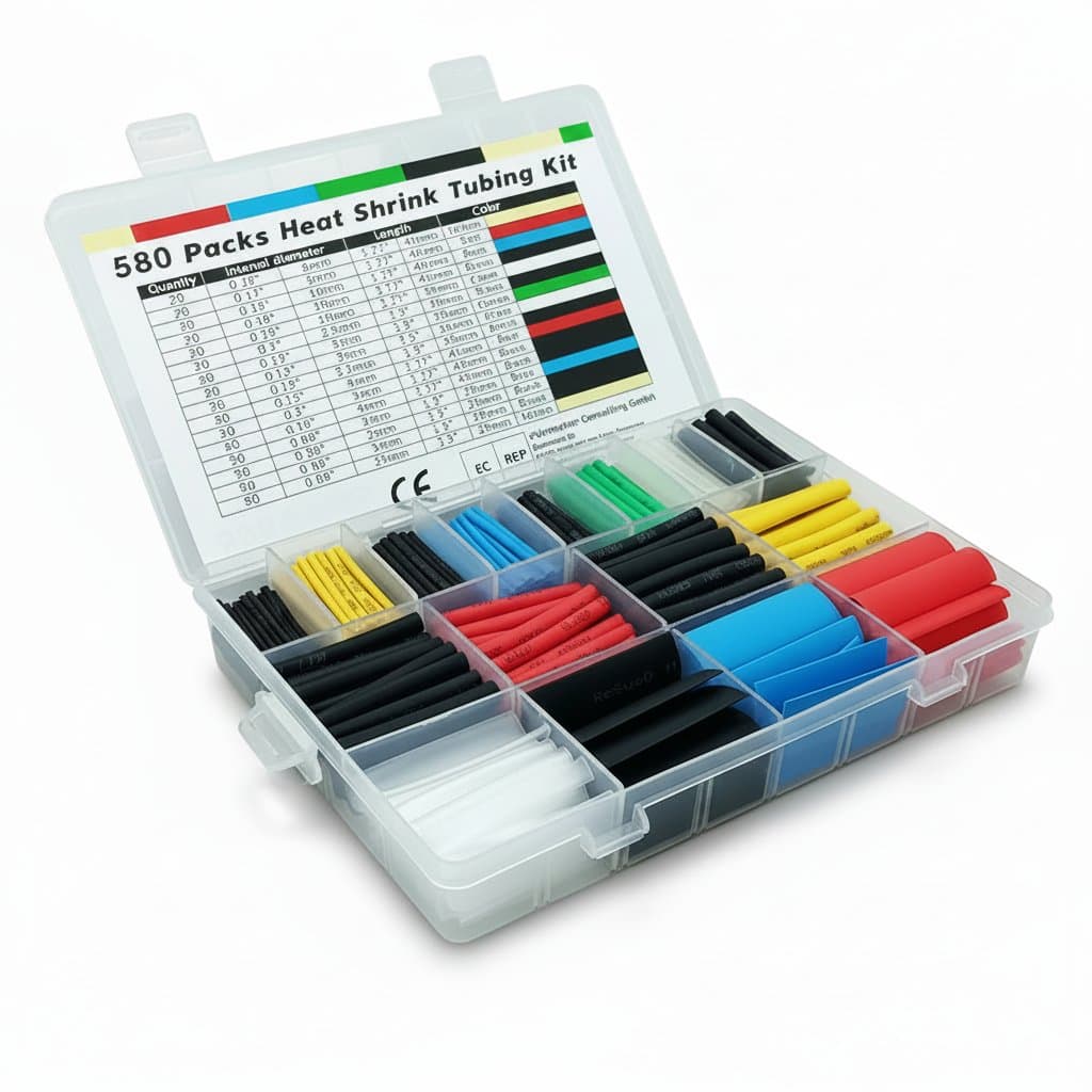 Heat Shrink Tubing Kit | Electrical Wire Insulation | 127-800 Piece Assortment - Professional Grade Tool