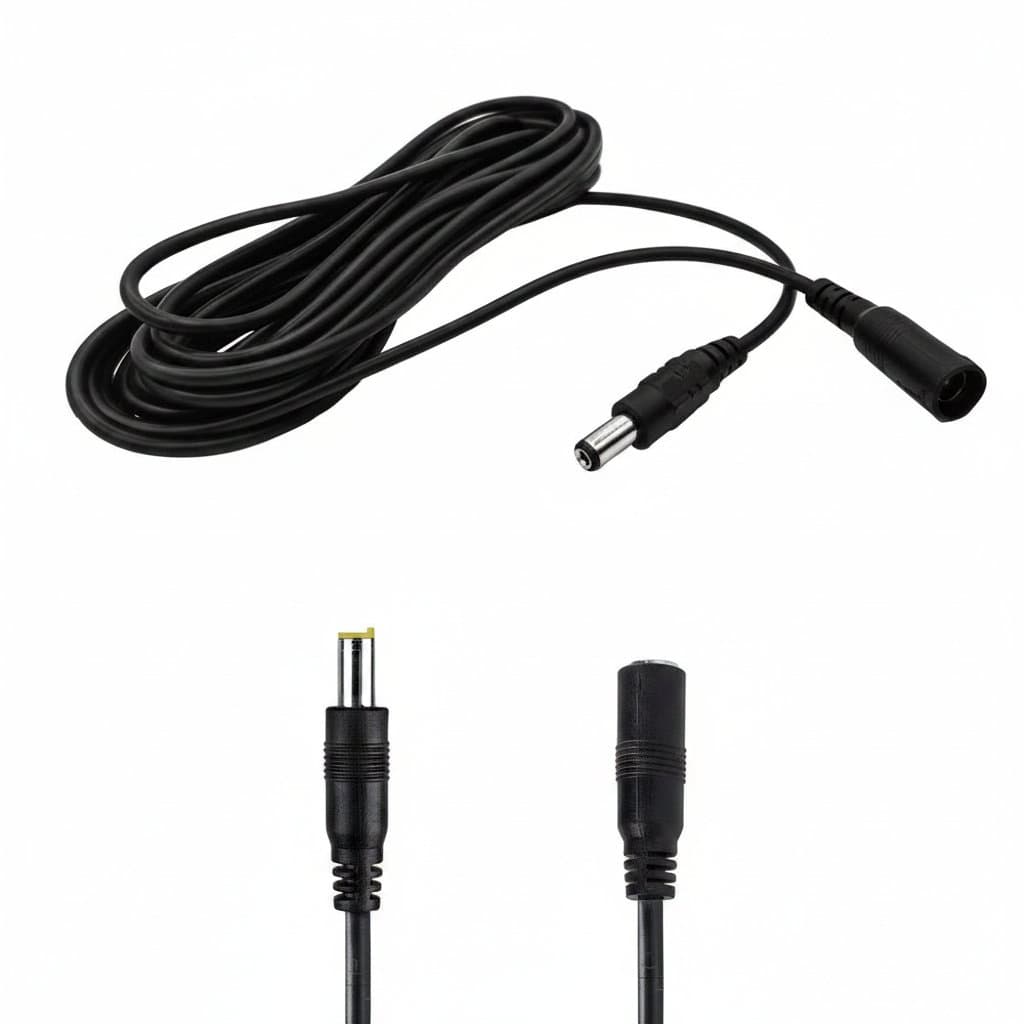12V DC Power Connector Kit | 2.1x5.5mm Barrel Plugs & Sockets for CCTV & LED Strips