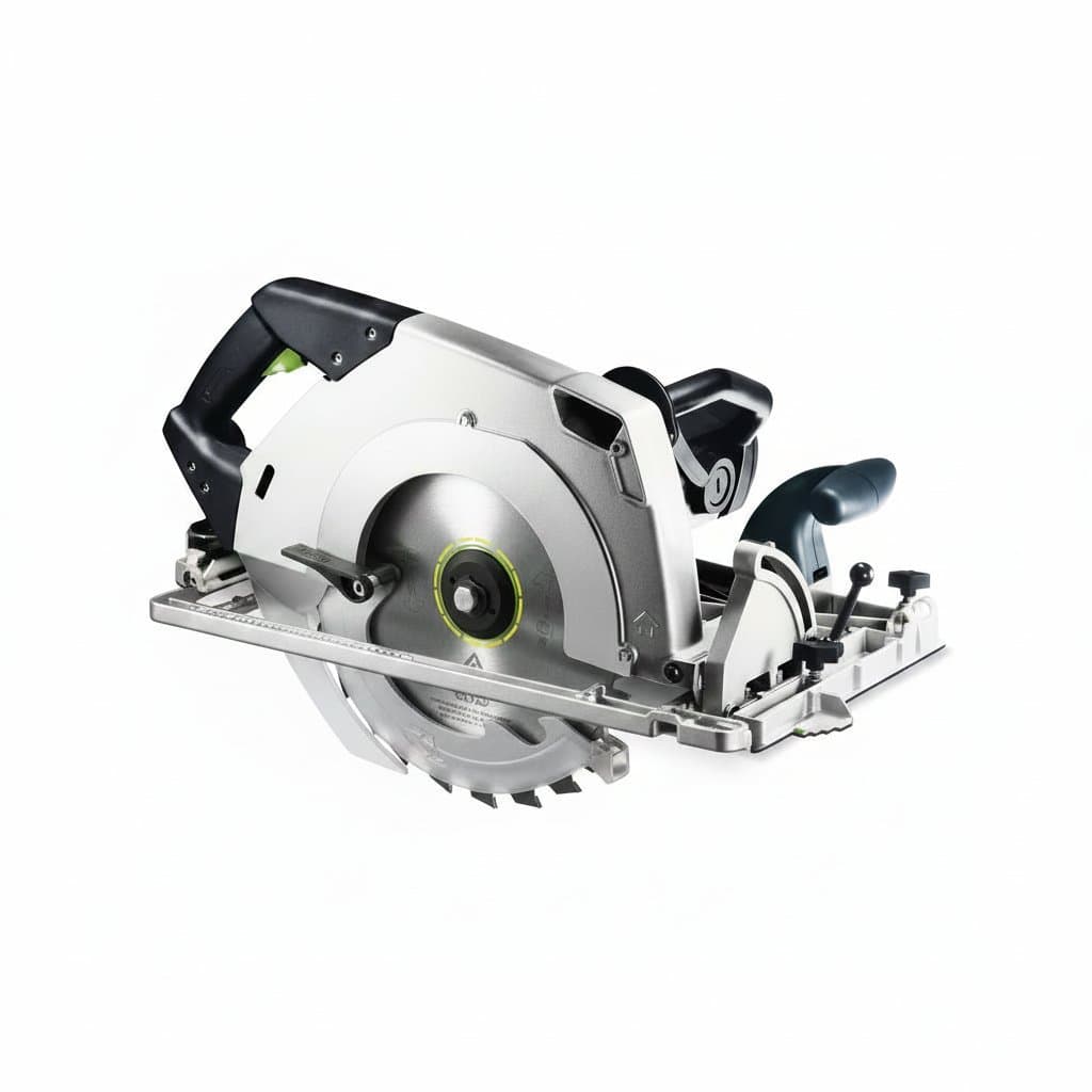 Festool HK 132 E 550W cordless circular saw with 5.2Ah battery, featuring customizable auto shut-off and OEM power source.