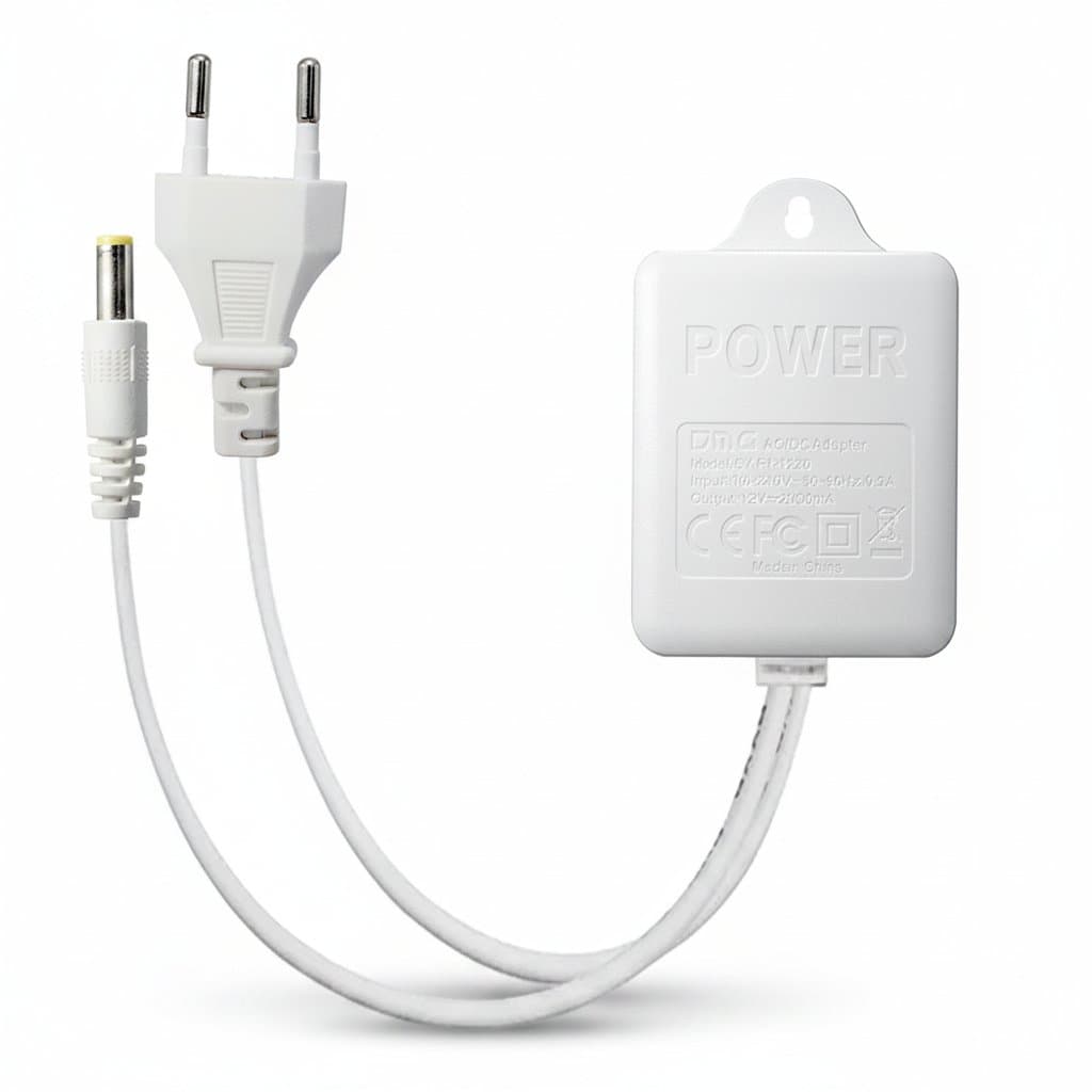 24V 5A 120W universal power adapter for LED strips, CCTV cameras, and electronics, with AC input 100-240V and DC output.
