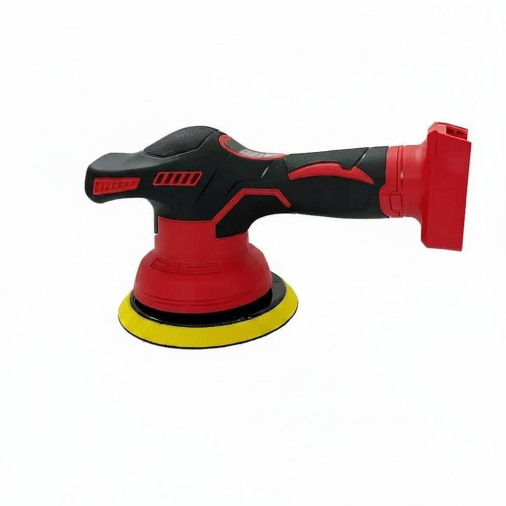 Milwaukee cordless polisher with 8-speed digital display for automotive waxing, polishing, and paint correction.