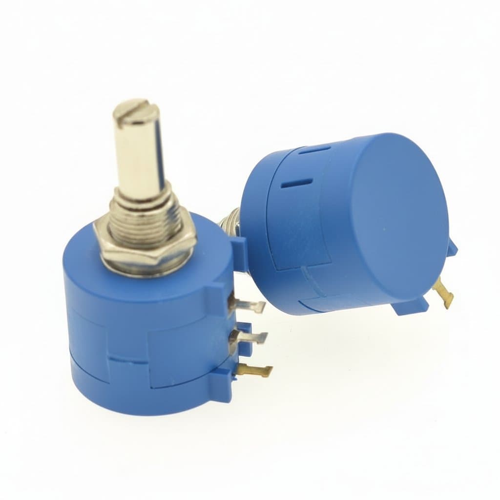 3590s precision multi-turn potentiometer with adjustable resistance from 100 ohms to 100 kilohms, featuring a quality metal housing.