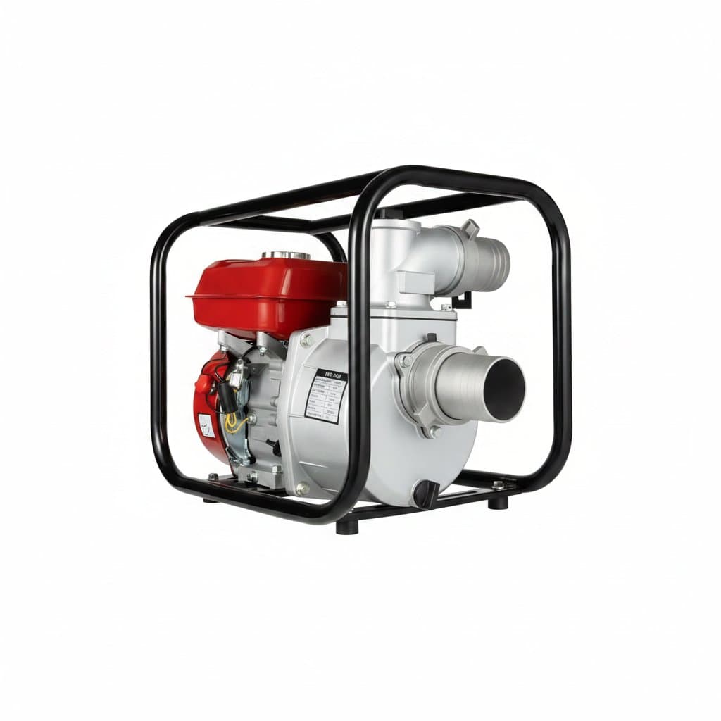 7.5HP gas-powered semi-trash pump with 3-inch inlet, 3000W output for farm irrigation, garden drainage, and high-pressure water transfer.