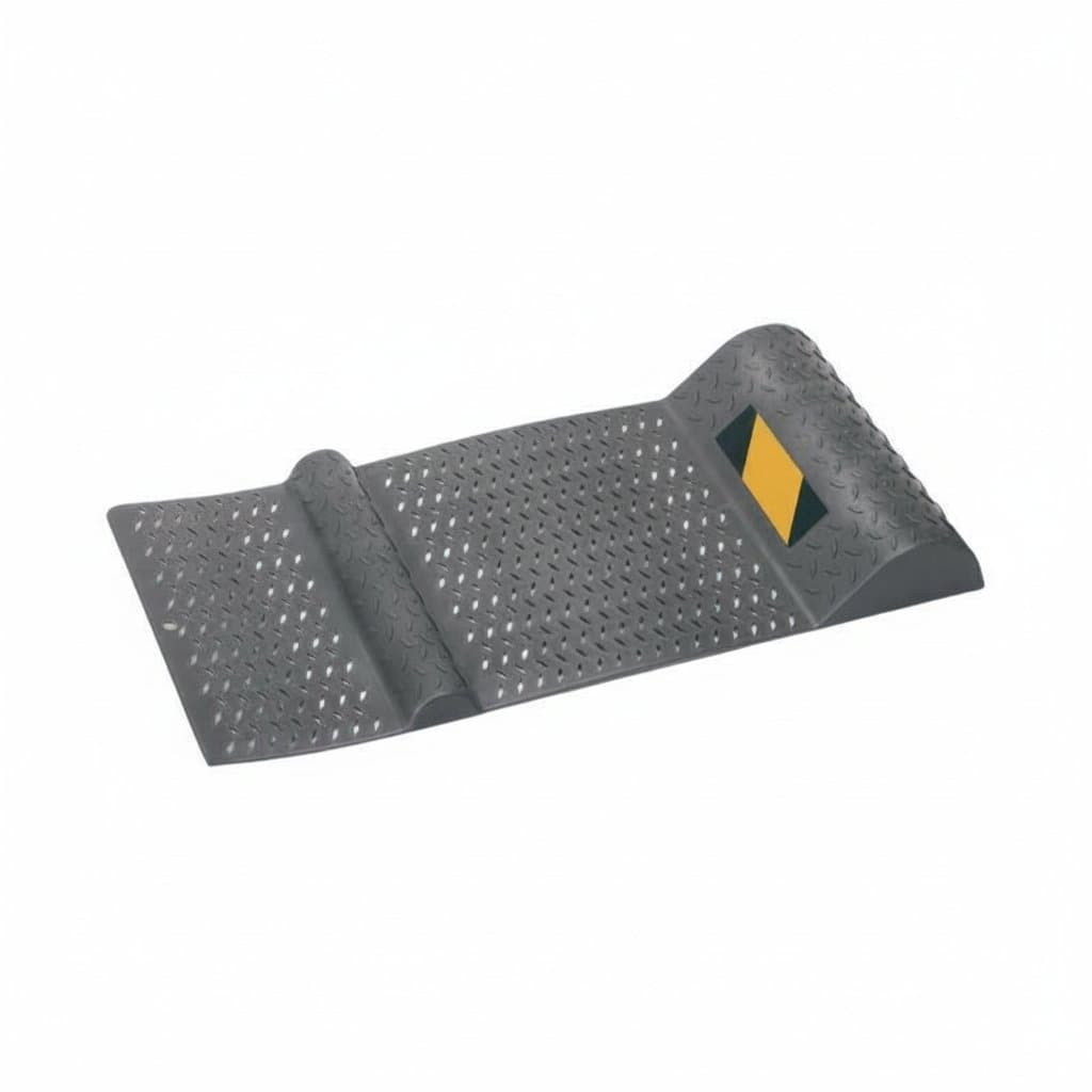 Professional parking guide blocks and wheel chocks for garage floors, aiding in precise car positioning and stopping.