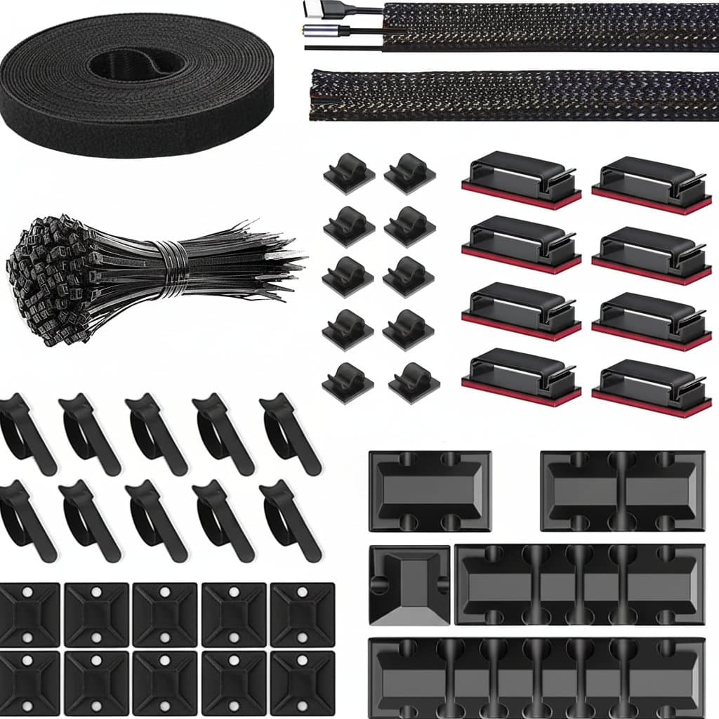 146-Piece Cable Management Kit | Adhesive Cord Organizers for Home, Office & Car