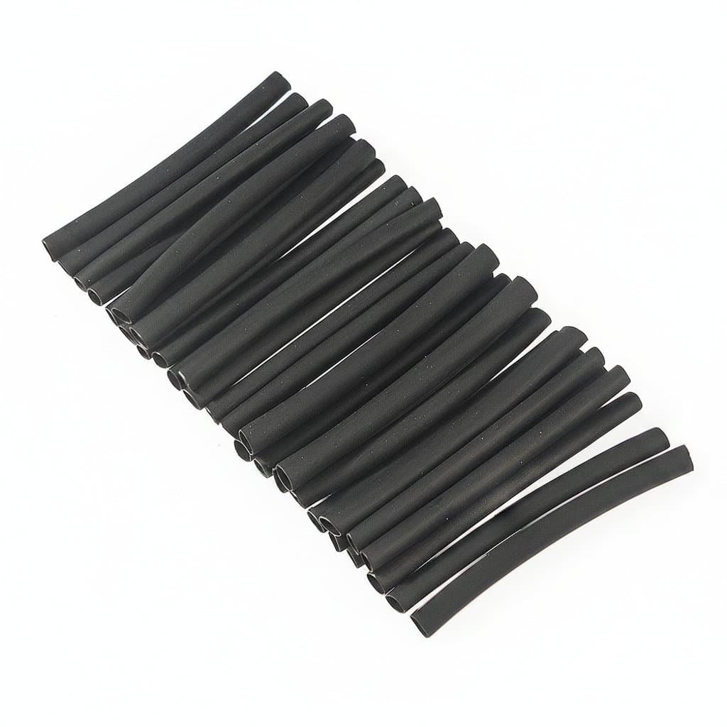 Heat Shrink Tubing Kit | 127 pc 2:1 Ratio Black Polyolefin | Car Cable Insulation