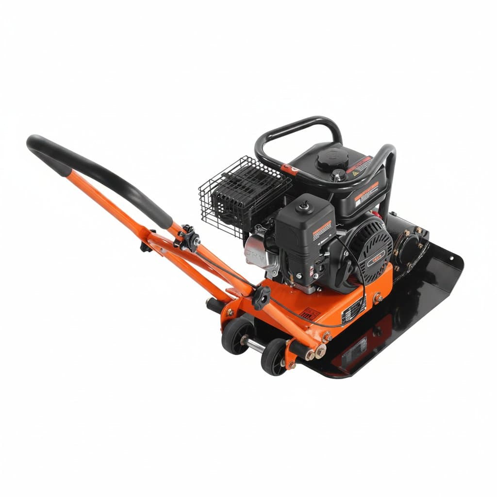 SucceBuy Gasoline Plate Compactor 6.5 HP Force Vibratory Compaction Tamper For Walkways, Patios, Asphalts Paver Landscaping