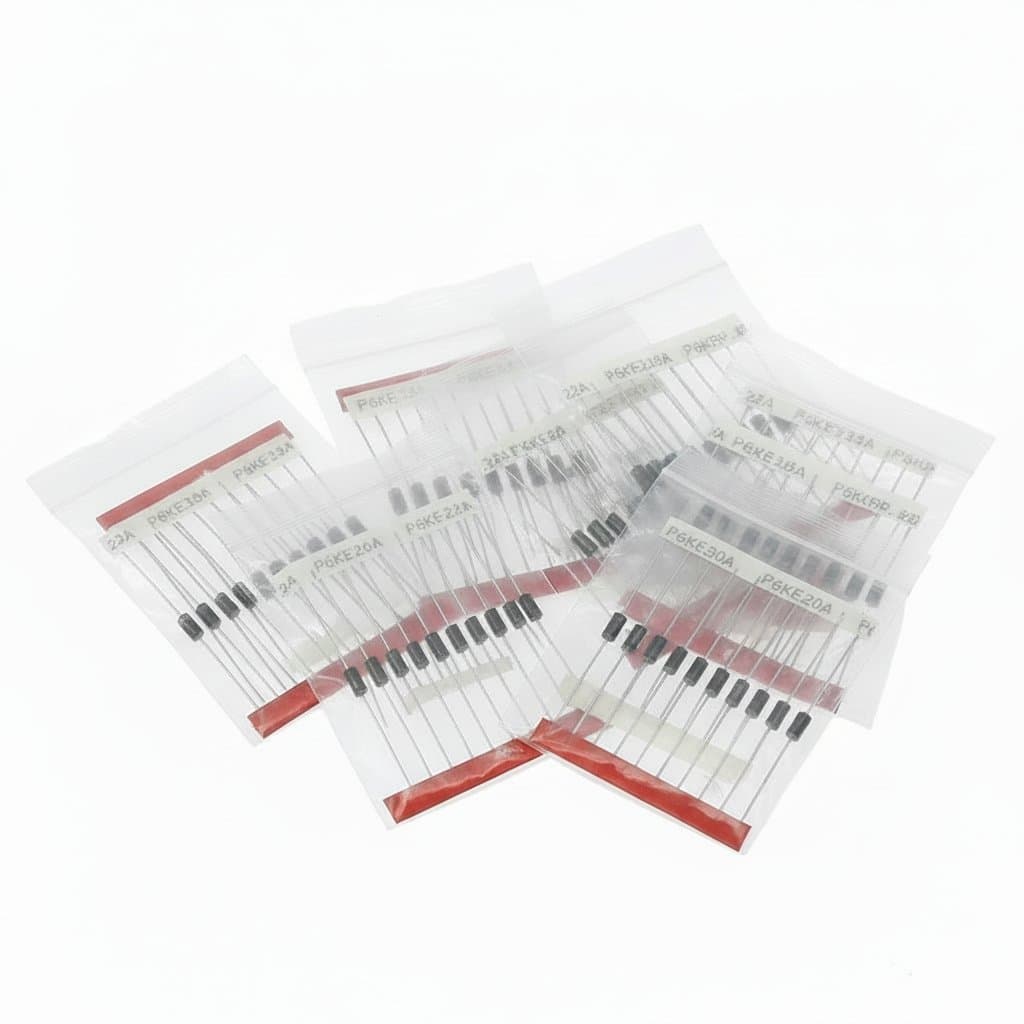 TVS Diode Assortment Kit | 21 Values, 210 Pieces | P6KE Series for Circuit Protection