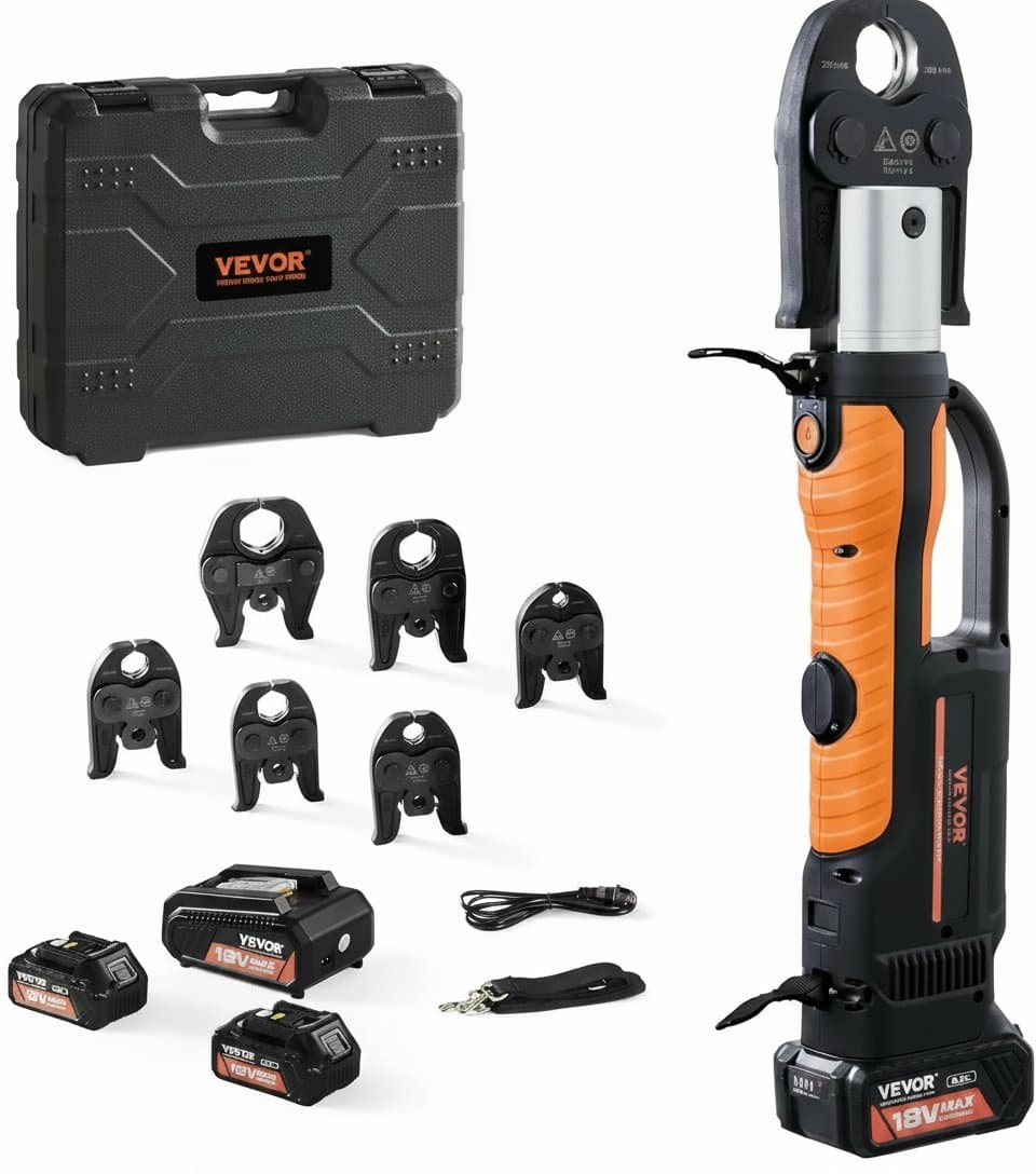 18V Cordless Press Tool | 1/2 Pipe Crimping System | Heavy-Duty Plumbing & HVAC
