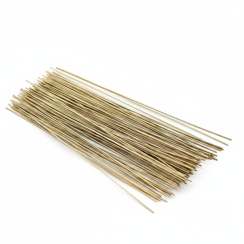 5-pack of 50cm silver welding rods and gold soldering wire for jewelry repair and metal brazing, shown on a clean workbench.