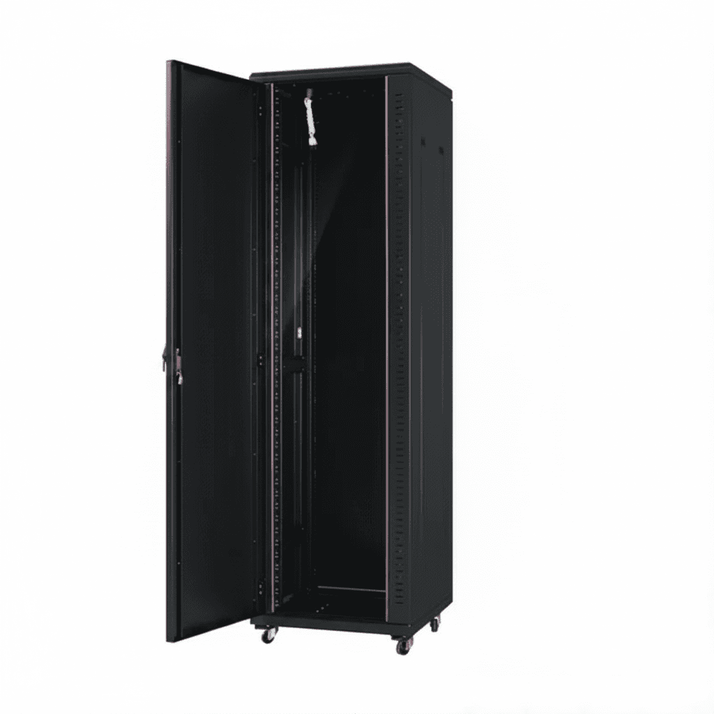 Premium 42U server rack with 600x600mm or 800x1000mm footprint options for robust network and data center equipment housing.