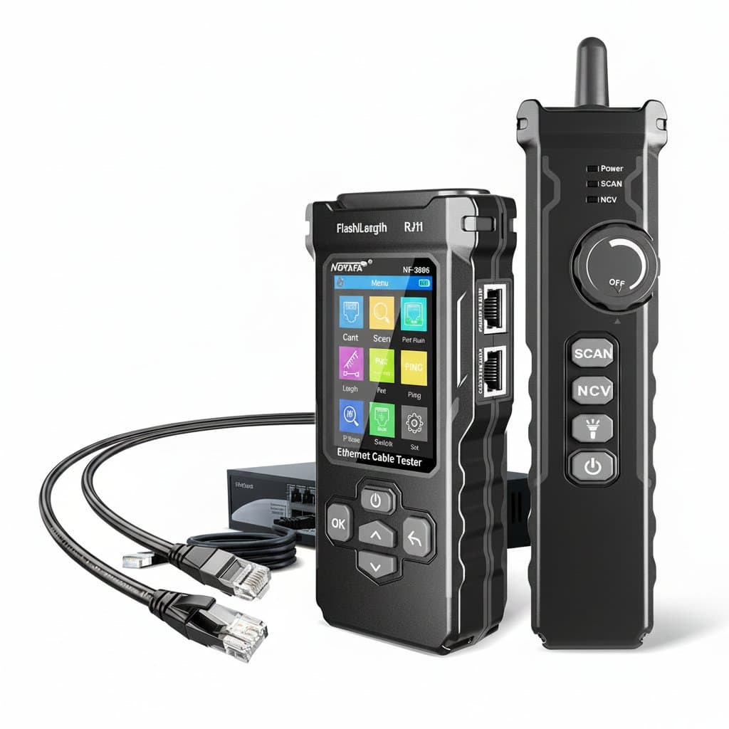 Network Cable Tester | Length, Continuity, PoE, Ping, & IP Scan | LED Light & Cable Tracker