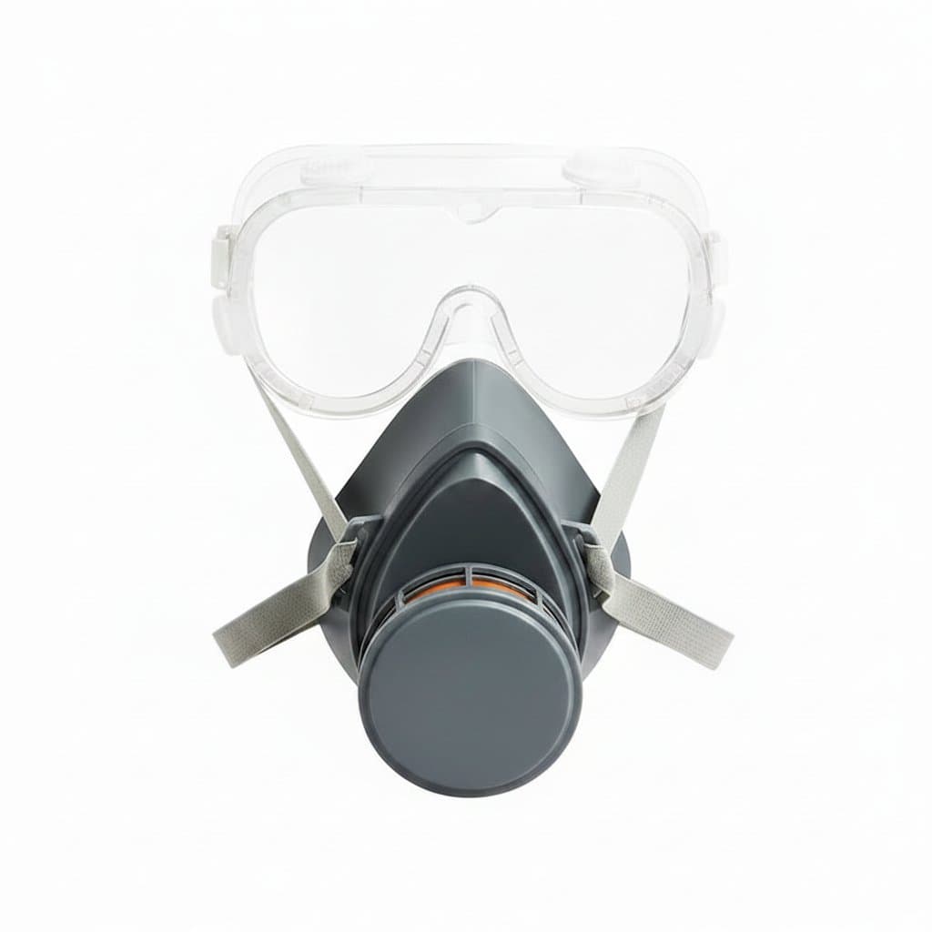 Premium activated carbon gas mask for painters, featuring a protective face mask with spray-painted finish and formaldehyde filtration.