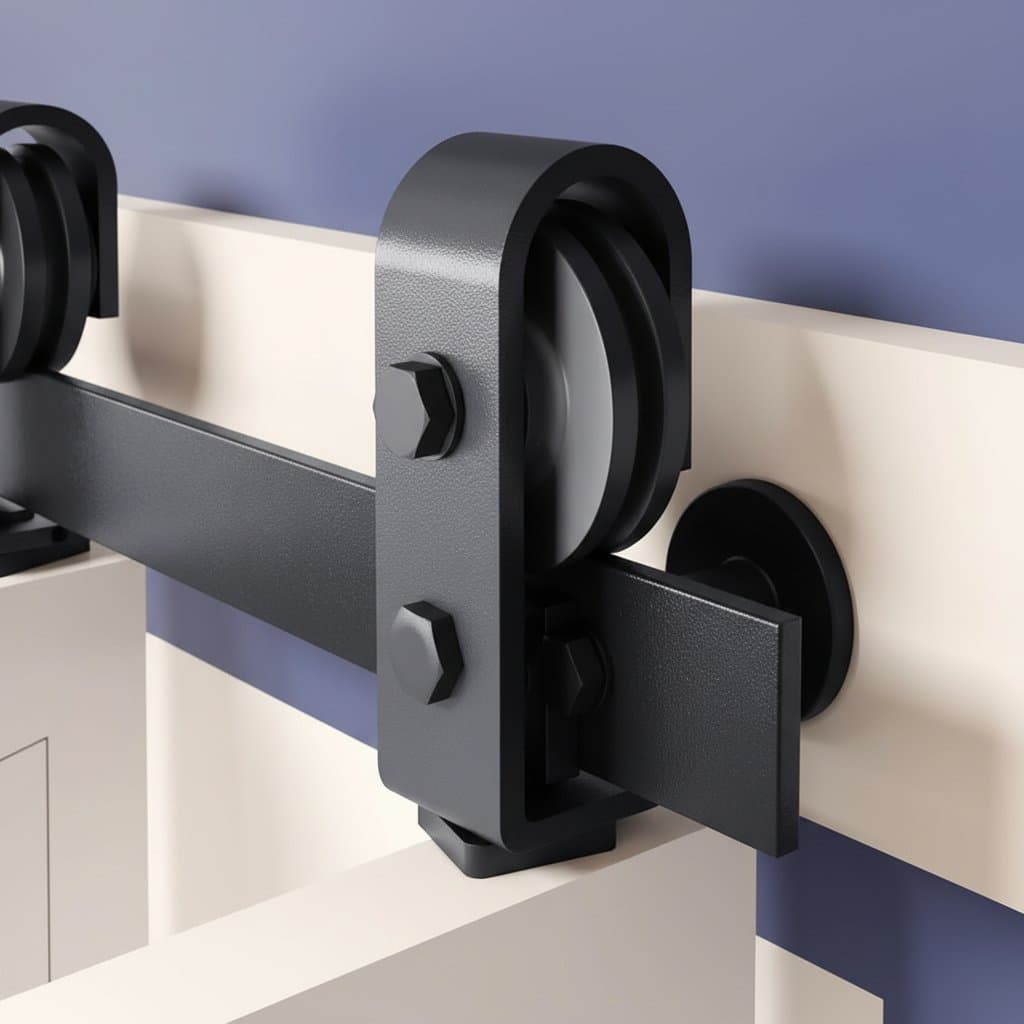 Heavy-Duty Bifold Barn Door Hardware Kit | Smooth Sliding Black Track System for Farmhouse Doors