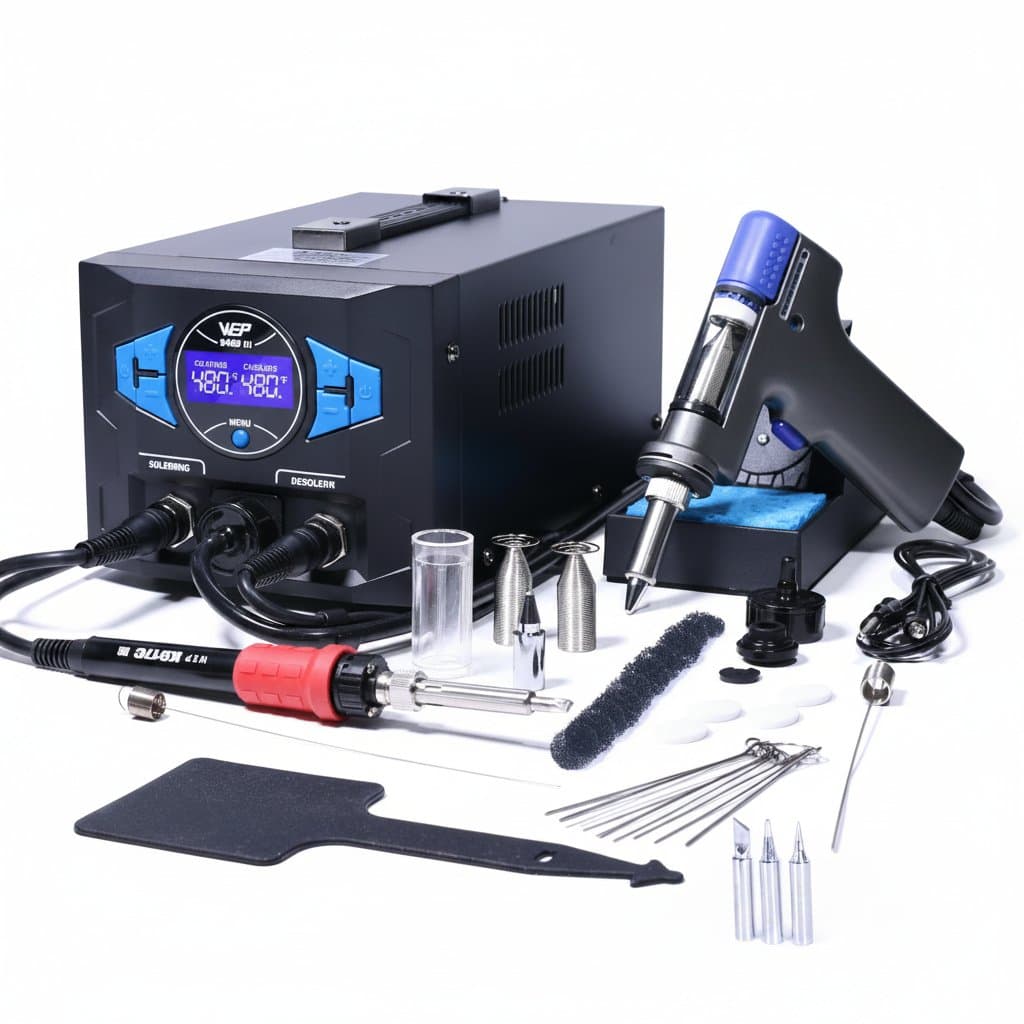 948D-III Desoldering Station | 110W 2-in-1 ESD Safe Iron | Fast-Heating Suction Tin Gun