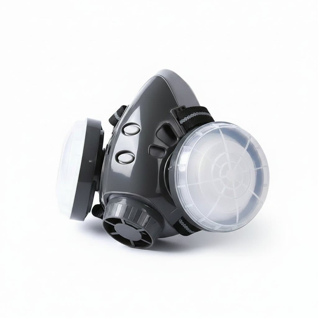 Reusable Half Face Respirator | Dual-Filter Dust Mask for Woodworking & Construction Safety