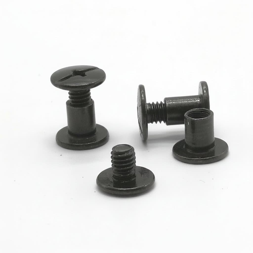 100 Sets Black Plated Book Binding Screws | M5 Sizes 4-30mm | Chicago Screws & Snap Rivets