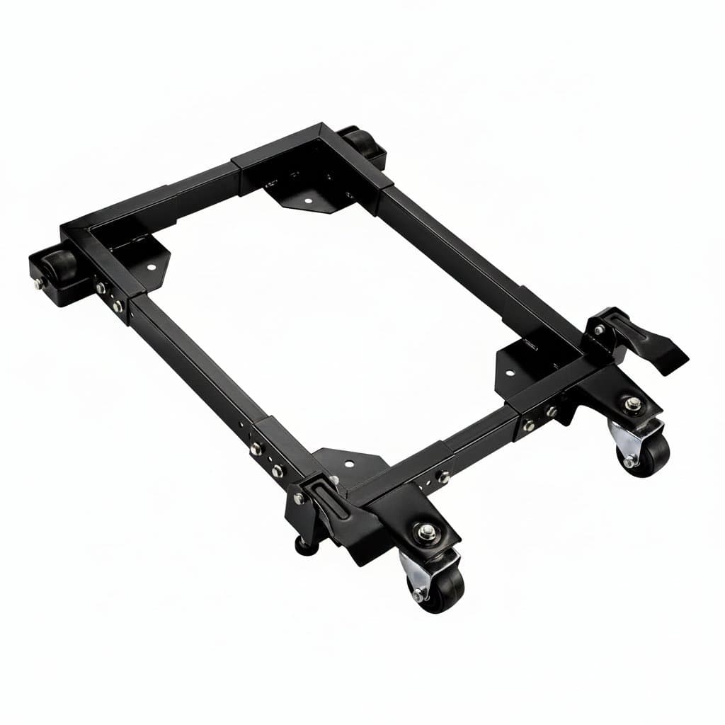 SucceBuy heavy-duty 1500 lbs capacity washing machine stand with adjustable base and four swivel wheels for moving appliances.