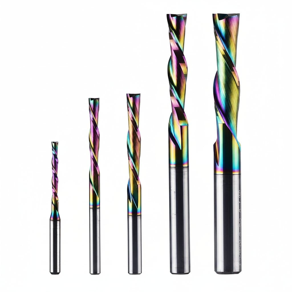 Coating Carbide Router Bit | 2 Flute Spiral End Mill | Down Cut Milling for Wood & MDF