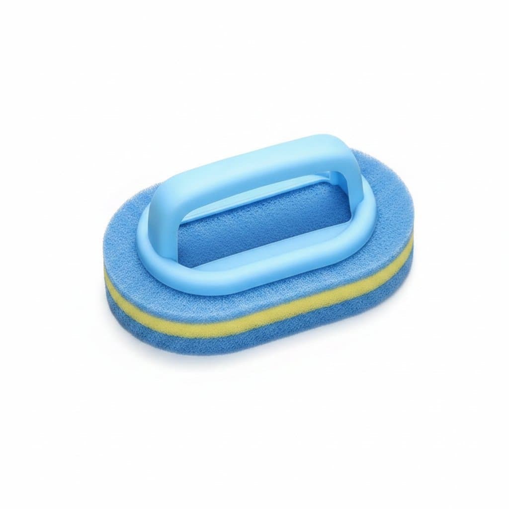 Reusable Stain Remover Eraser for limescale on faucets, rust on glass, and stains in kitchen and bathroom cleaning.